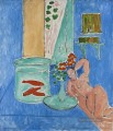 Goldfisch und eine Skulptur abstrakten Fauvismus Henri Matisse